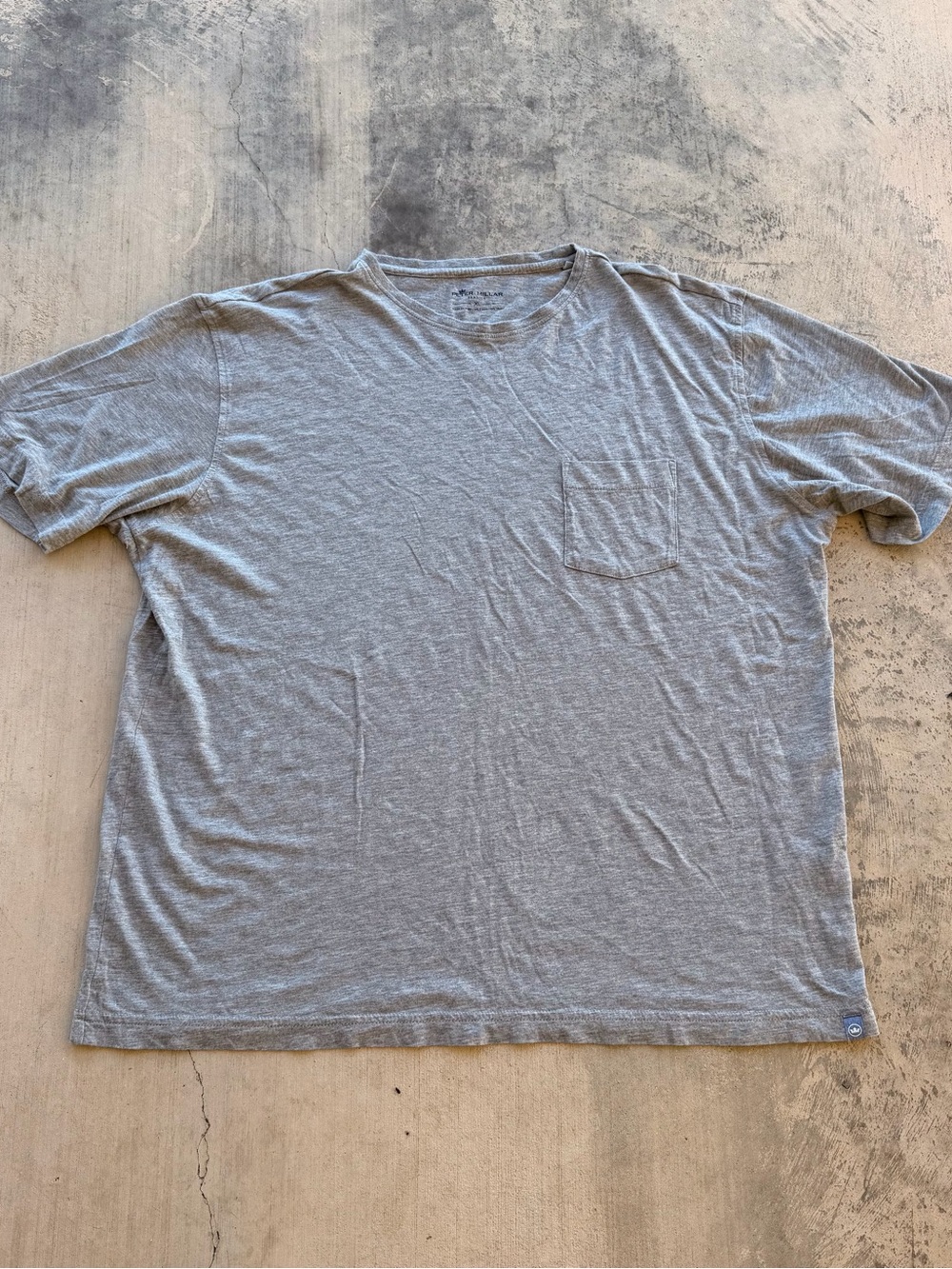 Peter Millar Light Gray Short Sleeve Pocket Tee